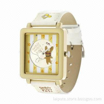 Fashion Women's Watch with Alloy Case and Leather Band